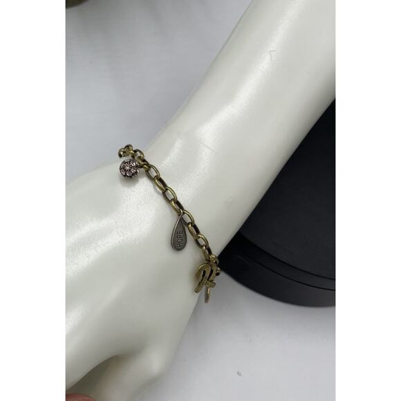 Silpada Think Pink Out Loud Breast Cancer Awareness Charm 925 Brass Bracelet - Picture 10 of 14